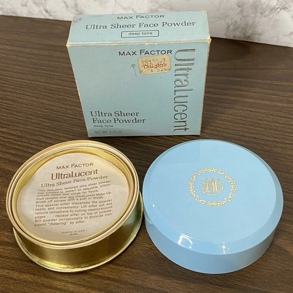 VTG Max Factor UltraLucent Ultra Sheer Face Powder NIB Deep Tone 60s/70s